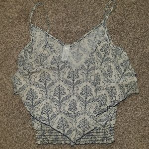 Blue, flowy crop top